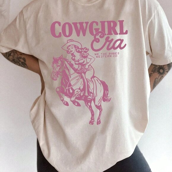 White Casual Women's Round Neck Short Sleeve Letter Print Loose Fit T-Shirt - Picture 6 of 6